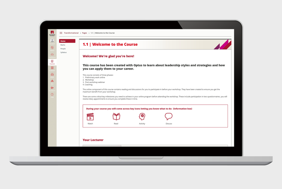 Macquarie University Canvas LMS graphics