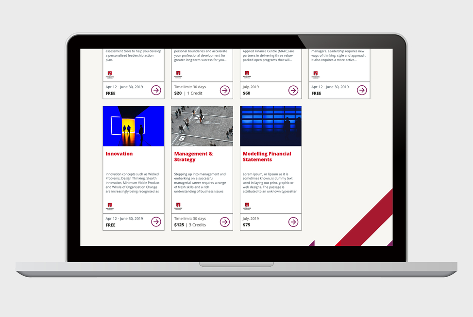Macquarie University Canvas LMS - Catalog graphics